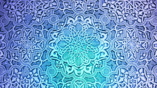 Blue green floral leaf pattern - line drawing free wallpaper
