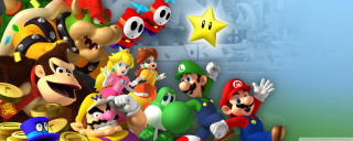 Mario bros characters gold coins - a video game free wallpaper