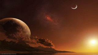 Distant planet star space art 3 - a distant planet free wallpaper