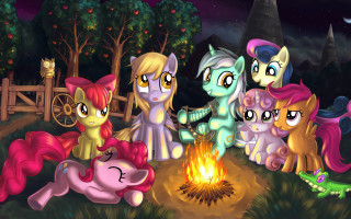 Little ponies fire pit night - a fire pit free wallpaper