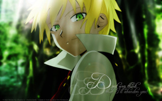 Blonde green eyes forest anime - green eye free wallpaper