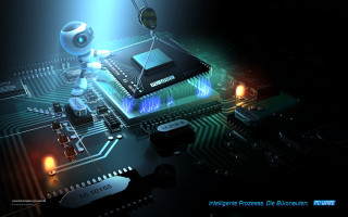 Robot circuit board light shining 6 - a robot free wallpaper