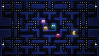 Pacman game moon screen middle - 2 d game art free wallpaper for desktop
