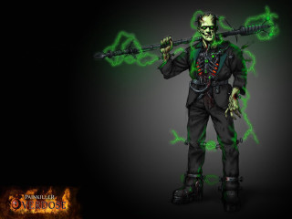 Creepy man green lightning glow - a green glow free wallpaper