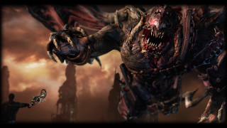 Demonic bloody face sharp teeth - a dark suit free wallpaper