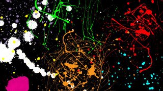 Black background colorful paint splatters 2 - paint splatter free wallpaper