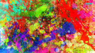 Colorful painting splattered black frame 3 - abstract expressionism free wallpaper