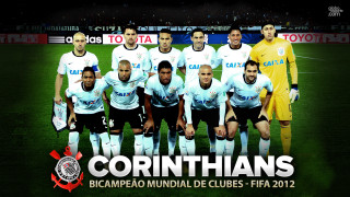 Men soccer field banner corintians - a banner in the background free wallpaper