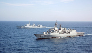 Two ships ocean large small 5 - douglas robertson bisset free wallpaper