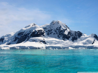 Snowy mountain water blue sky - snow next free wallpaper for desktop