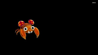 Fish red bow black background - spot free wallpaper