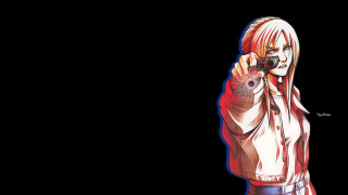 Woman gun black background red - neogeo free wallpaper for desktop