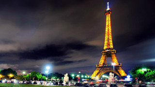 Tall tower bright light night 3 - paris school free wallpaper