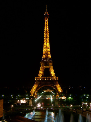 Eiffel tower night fountains illuminated - paris school free wallpaper for mobile