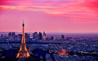 Eiffel tower sunset view top - a view of the eiffel tower free wallpaper