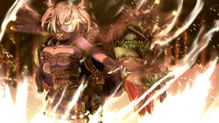 Woman costume sword fireball flames - nier:automata free wallpaper for desktop