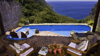 Patio pool chairs table book - a patio free wallpaper