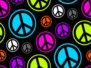 Colorful peace sign psychedelic pattern - circle free wallpaper for desktop