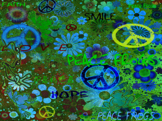 Peace flowers smile peace sign - metaphysical painting free wallpaper