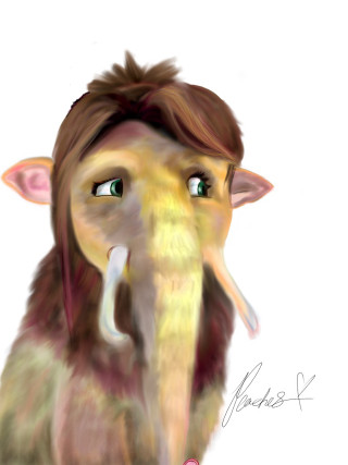 Monkey tusk nose ring green - a digital painting free wallpaper for mobile