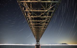 Long exposure bridge stars sky - alson s. clark free wallpaper for desktop