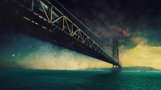Bridge water night sky stars - filip hodas free wallpaper