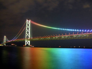 Rainbow bridge water night background - andrew law free wallpaper