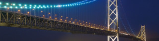 Large bridge night lights span - underneath free wallpaper