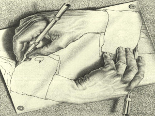 Hand pencil paper pen drawing - surrealist free wallpaper