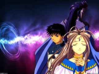 Anime couple purple background stars - eden box free wallpaper