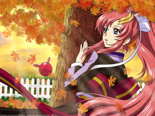 Girl long pink hair tree - eizan kikukawa free wallpaper