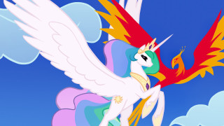 Cartoon bird crown flying clouds - majestic free wallpaper