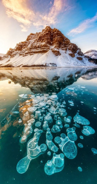 Mountain ice floes water sky - the top of it free wallpaper for mobile