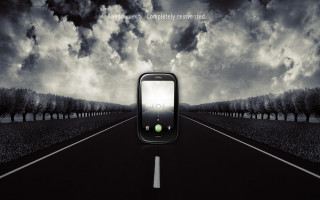 Cell phone road sky clouds - cloud and trees free wallpaper