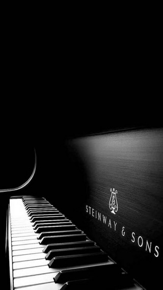 Piano logo dark background white - a piano free wallpaper for mobile