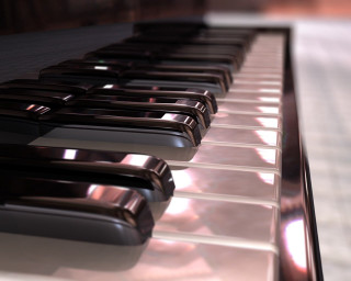 Piano closeup keys blurry background - side and a blurry background free wallpaper