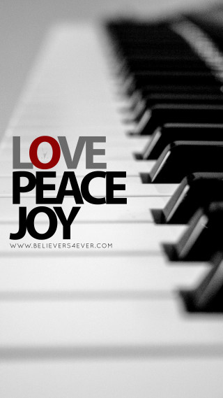 Piano keyboard love peace joy - a red heart free wallpaper for mobile