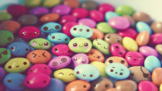 Colorful rocks with faces drawn 2 - pop art free wallpaper