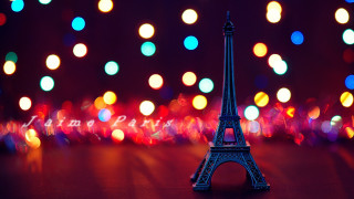 Eiffel tower model colorful bokeh - paris school free wallpaper