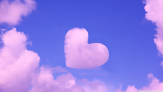 Heart shaped cloud blue sky 11 - a few white cloud free wallpaper