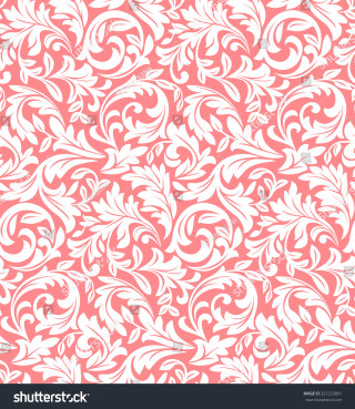 Pink white floral swirls leaves - floral pattern free wallpaper
