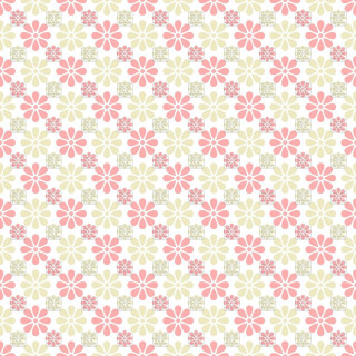 White pink flower pattern lightgreen - a screenprint free wallpaper