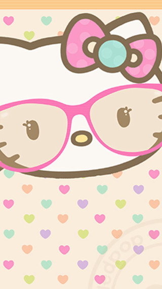 Hello kitty wallpaper hearts bow 3 - free retro wallpaper
