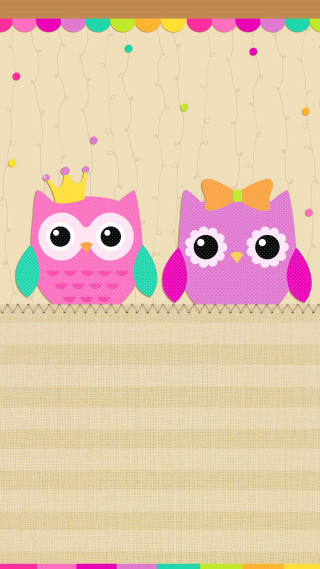 Two owls crown banner confetti - free cats wallpaper for mobile