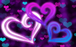 Hearts in the air purple - a couple of hearts free wallpaper
