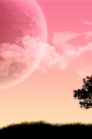 Tree field pink sky pink - a pink sky free wallpaper for mobile
