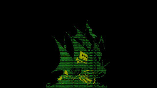 Pixel art skull person green - rtx free wallpaper for desktop
