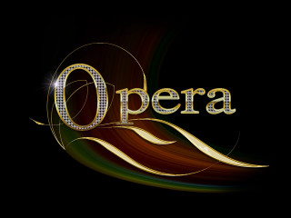 Opera gold swirl diamonds logo - baroque free wallpaper