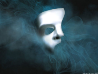 White mask smoke black background - theatrical free wallpaper for desktop