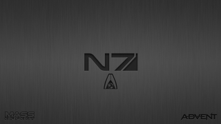Black silver logo n7 side - mass effect free wallpaper